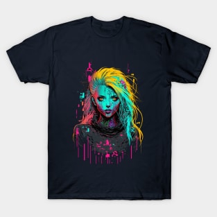 Cyberpunk Girl Smile T-Shirt